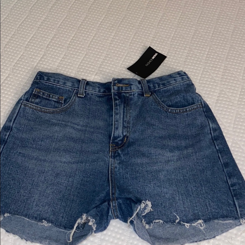 High waisted denim shorts